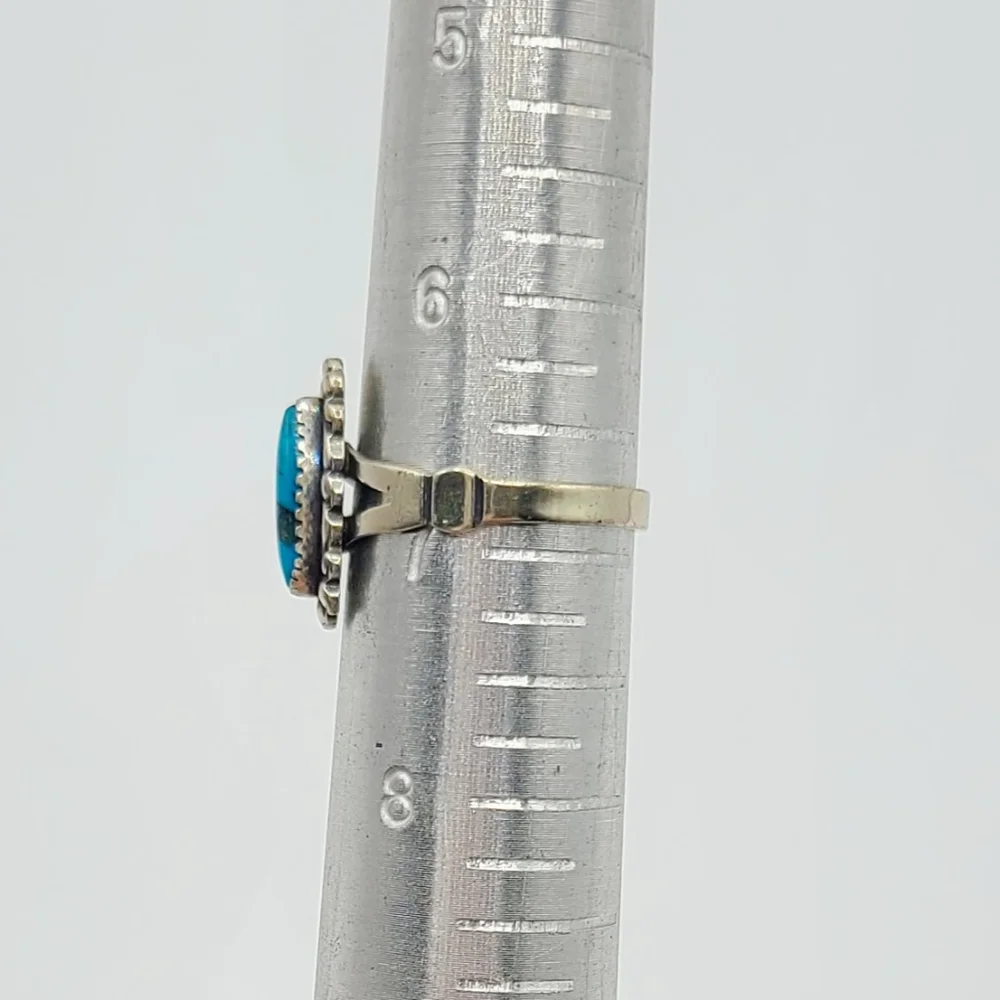 Vintage Sterling Silver Southwestern Turquoise Ring, Size 6.75